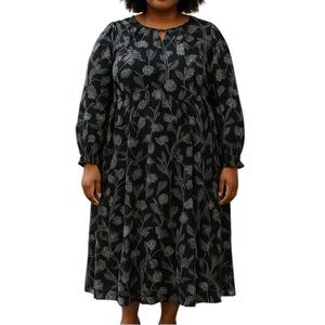Bloomchic Long Sleeve Floral Dress Black